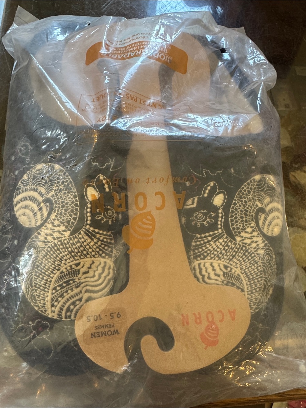 Acorn White Squirrel Graphic Slippers